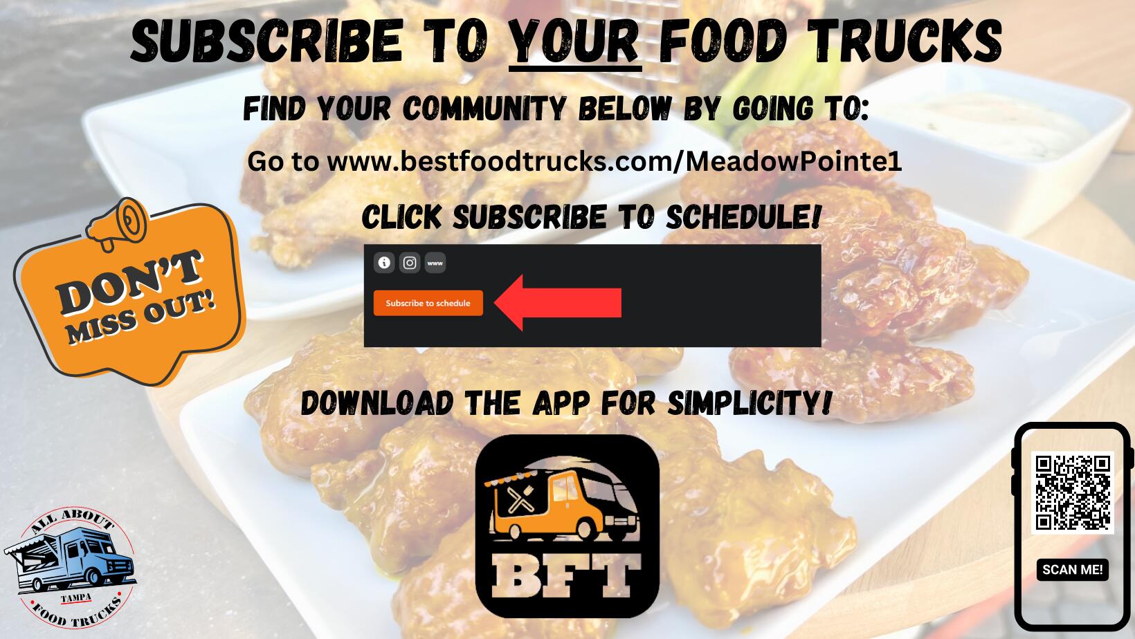Subscribe to your food trucks